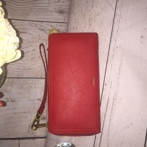 Leather Fossil Wallet Logan Wristlet